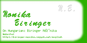monika biringer business card